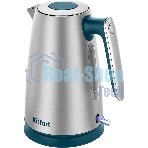 Чайник электрический Kitfort КТ-8725 1.7 л, 2200 Вт, нержавеющая сталь/бирюзовый корпус: нерж.сталь/пластик
