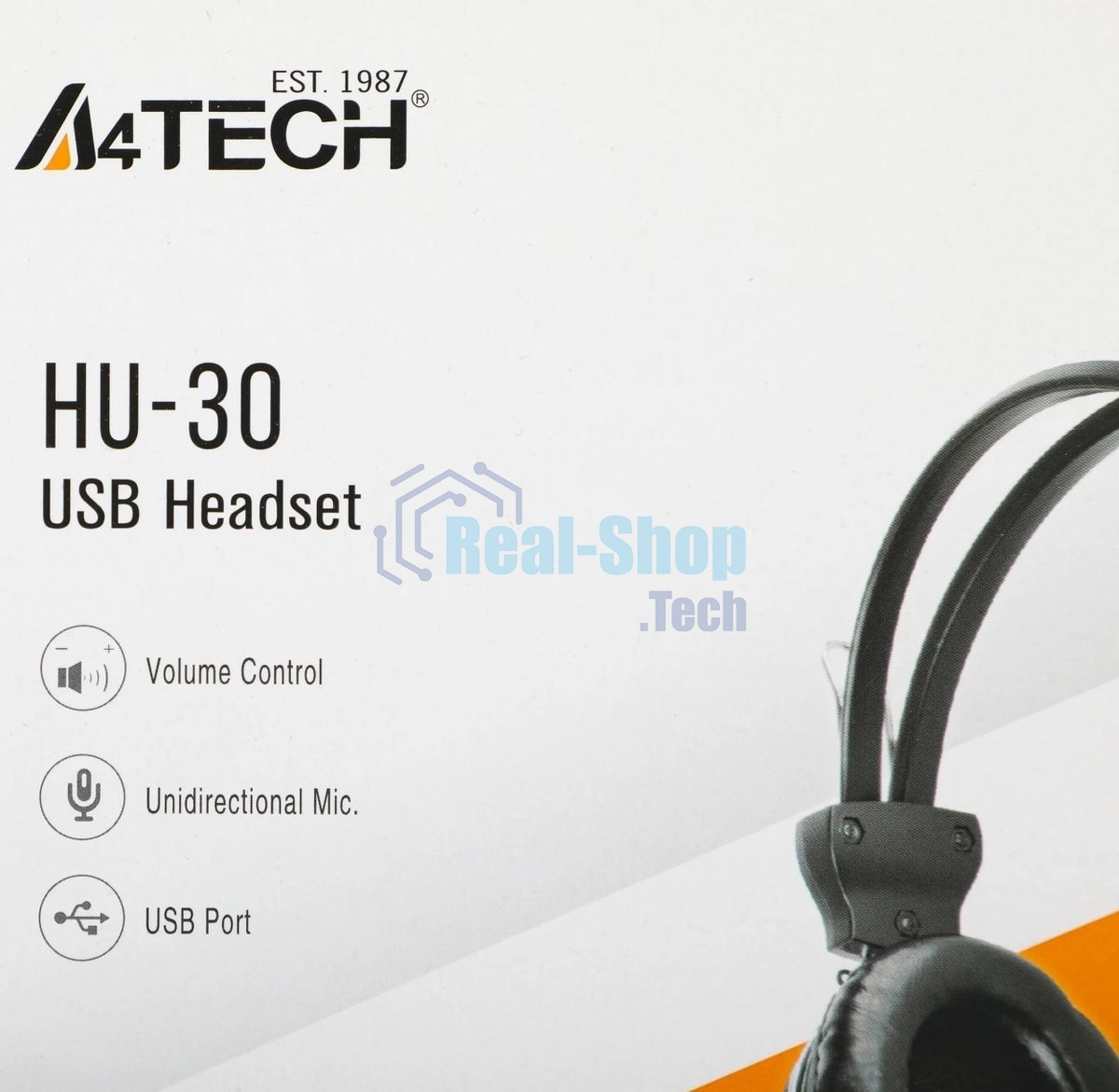 Гарнитура A4Tech HU-30 чёрный, проводная