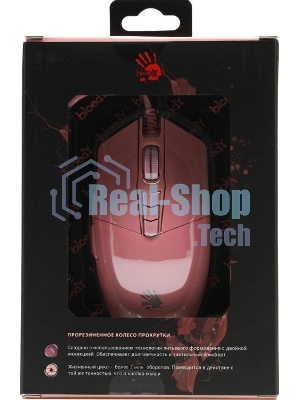 Мышь проводная A4Tech Bloody P91s розовый, 8000 dpi, USB, кнопки - 8