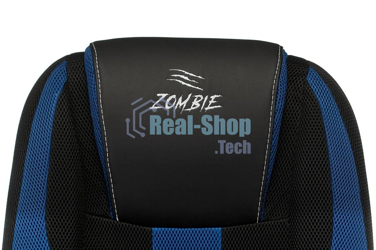 Кресло игровое Zombie 9 черный/синий, искусст.кожа/ткань, крестовина пластик