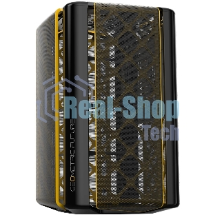 Компьютерный корпус без блока питания Geometric Future Model 2 The Ark, Mini-Tower, no fans, 3xUSB-A 3.0, 1xUSB 3.2 Type-C, mATX, mITX Black/Gold