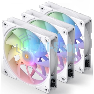 Вентилятор для корпуса JONSBO ZF-120W (120x120x25мм, 4-pin PWM, ARGb, 61.0CFM, 28.9dBA, 1500RPM, белый, 3pcs)