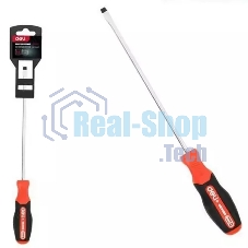 Отвертка шлицевая DELI DL3449 SL6x150мм сталь S2, матовый стержень, двухкомпонентная прорезиненная рукоять Отвертка шлицевая DELI DL3449 SL6x150мм сталь S2, матовый стержень, двухкомпонентная прорезиненная рукоять