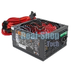 Блок питания Ginzzu PC600 Red, 600Вт, 80 PLUS, 140мм, черный/красный