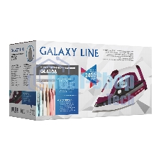 Утюг Galaxy Line GL 6108 бордовый/белый, 2400 Вт, 50 г/мин, 230 г/мин, 500 мл