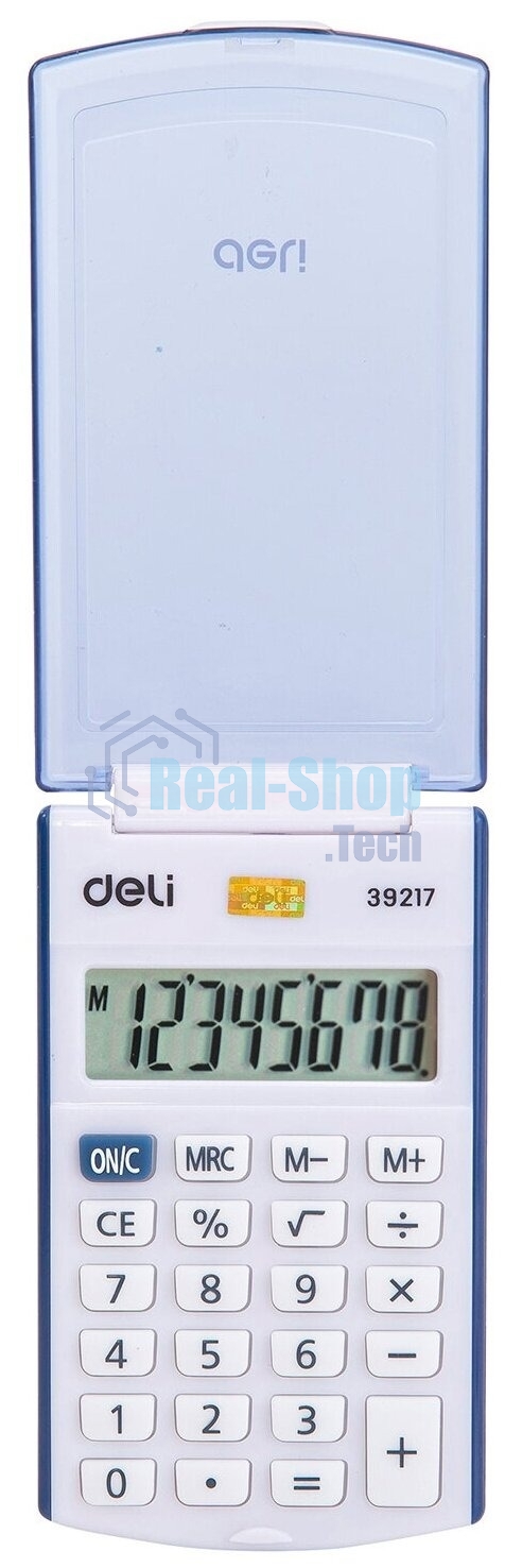 Калькулятор карманный Deli E39217/BLUE синий 8-разр.