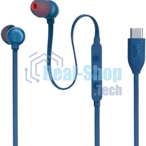Проводные наушники JBL Tune 310C синий, внутриканальные, микрофон