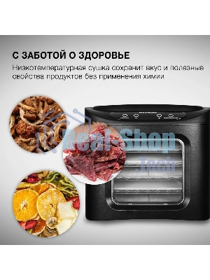 Сушка для фруктов и овощей Hyundai HYFD-P1203 12под. 500 Вт, черный