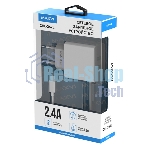 Сетевое зарядное устройство Maxvi CHL-242L 2хUSB 2.4A + литой кабель Lightning 1.2м, белый