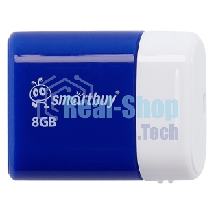 Флешка USB Smartbuy Lara Blue (SB8GBLara-B), 8Gb, USB 2.0, R/W 15/5, белый/синий