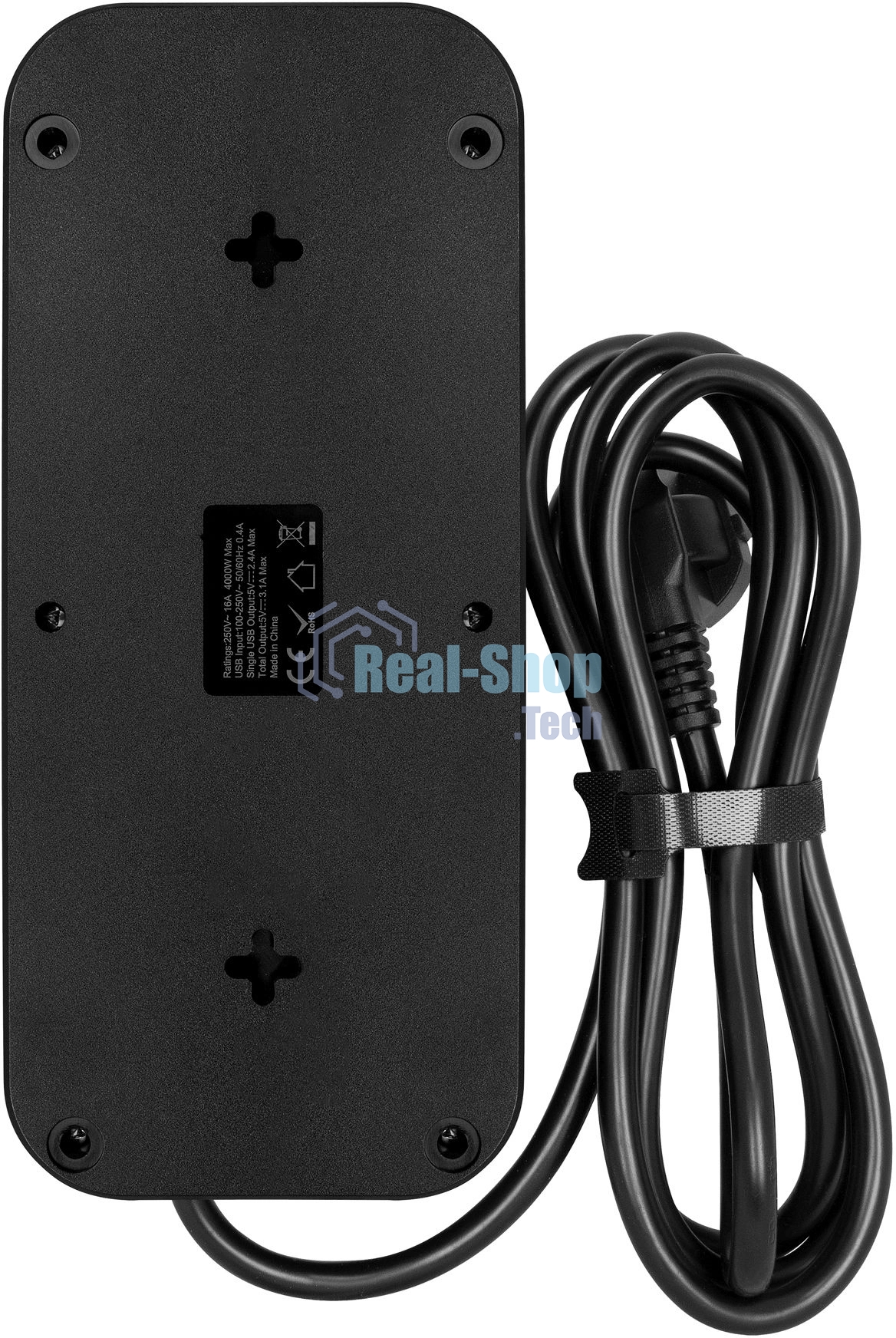 Сетевой фильтр Powercom SP-08 USB03AB 1,8 m 1.8м, 8 розеток, черный, коробка