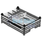 Корпус Qumo, 9-слойный акриловый + вентилятор, Raspberry Pi 4, черный transparent(RS041)