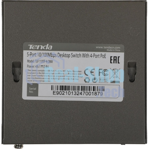 Коммутатор Tenda TEF1105P-4-38W 5PORT 10/100M