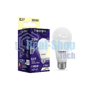 Лампа светодиодная TOKOV ELECTRIC 20Вт А60 3000К Е27 176-264В