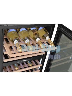 Винный шкаф встраиваемый ZÜGEL ZCWI570DB черный, 145 л, 2 отсека, 57 бут.