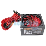 Блок питания Ginzzu PC600 Red, 600Вт, 80 PLUS, 140мм, черный/красный