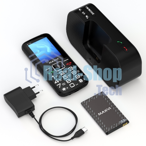 Мобильный телефон Maxvi RT-04 + док-станция, черный