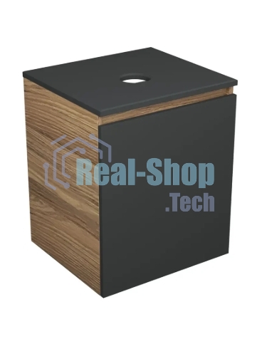 Тумба Bau Dream Blackwood 50 графит, раковина BAU Nimb 51х41 белая
