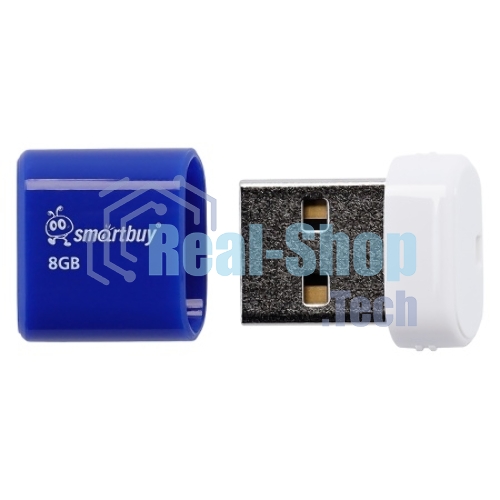 Флешка USB Smartbuy Lara Blue (SB8GBLara-B), 8Gb, USB 2.0, R/W 15/5, белый/синий