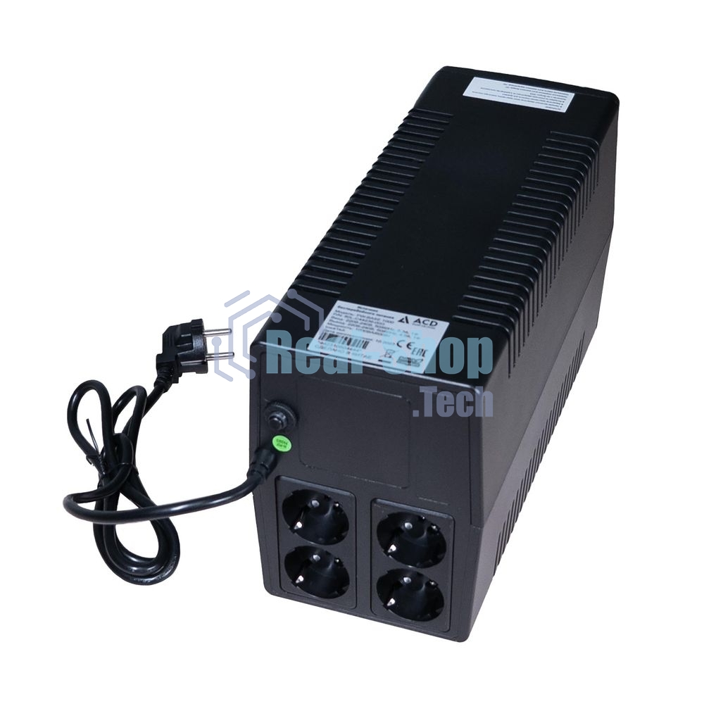 Источник бесперебойного питания (ИБП) ACD PW-Base 1000 / 1000ВА / 600Вт / 4 x CEE 7 (евророзетка)
