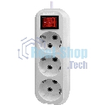 Удлинитель с заземлением Defender L330 16 А,1.5 м, заземление, выключатель