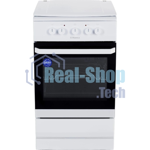 Плита электрическая Hansa FCEW53000 белый, конфорок 4 шт, духовка 68 л, 50 см x 85 см x 60 см