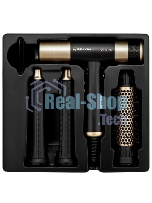 Фен-мультистайлер BRAYER BR3308 черный/золотистый, 2000 Вт, 25/32 мм
