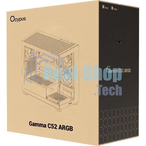 Корпус Ocypus Gamma C52 BK ARGB, Mini-Tower, чёрный, 3 x 120 мм