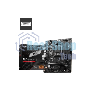 Материнская плата MSI PRO B650M-B, AM5, AMD B650, 2xDDR5, 4xSATA, 1xM.2, 1xPCI-E 4.0 x16, 1xPCI-E 4.0 x1, 1xHDMI, 1xVGA, 1x2.5Gb LAN, 2xUSB 2.0, 4xUSB 3.2 Gen 1, 3x3.5 мм, 7.1, Micro-ATX