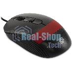 Мышь проводная Oklick 310M черный/красный, 2400 dpi, USB, кнопки - 4