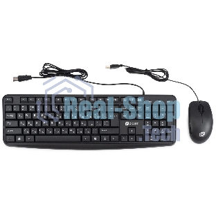 Комплект клавиатура+мышь Oklick S603 проводной, USB, 1200 DPI, чёрный