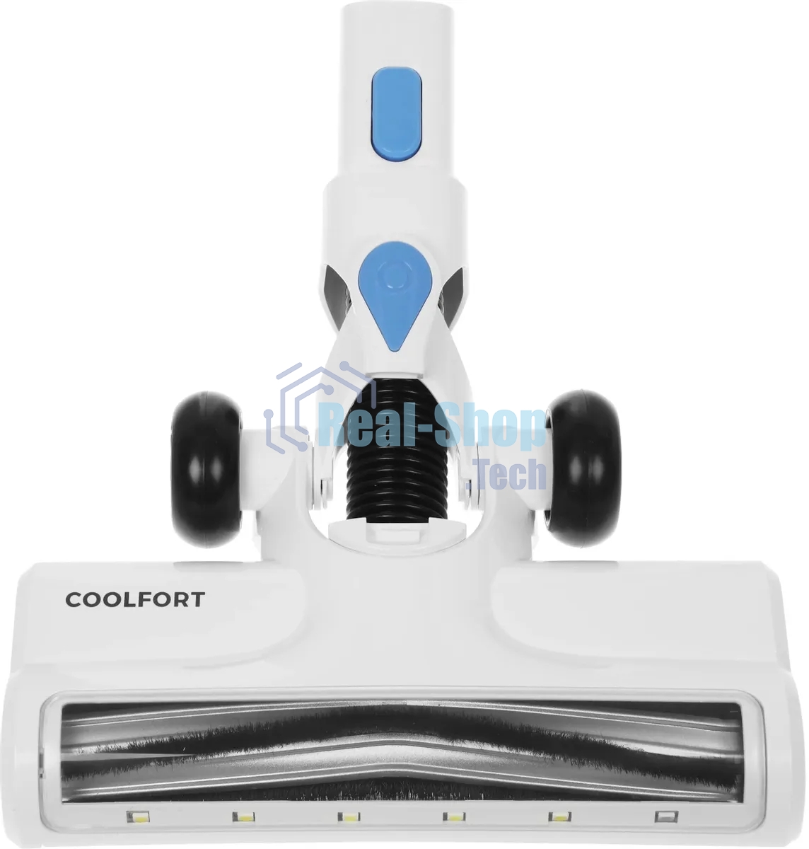 Пылесос вертикальный Coolfort CF-3006 белый/голубой, питание от аккумулятора, 130 вт, уборка сухая, пылесборник 0.5 л, работа от АКБ max 30 мин.