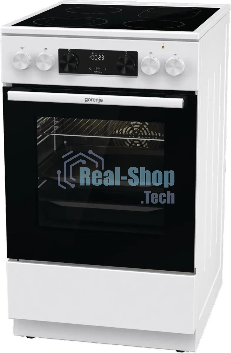 Плита электрическая Gorenje GECS5C70WA белый, конфорок 4 электрических, духовка 70 л, 50 см x 85 см x 59.4 см