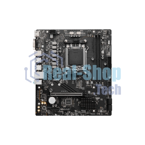 Материнская плата MSI PRO B650M-B, AM5, AMD B650, 2xDDR5, 4xSATA, 1xM.2, 1xPCI-E 4.0 x16, 1xPCI-E 4.0 x1, 1xHDMI, 1xVGA, 1x2.5Gb LAN, 2xUSB 2.0, 4xUSB 3.2 Gen 1, 3x3.5 мм, 7.1, Micro-ATX
