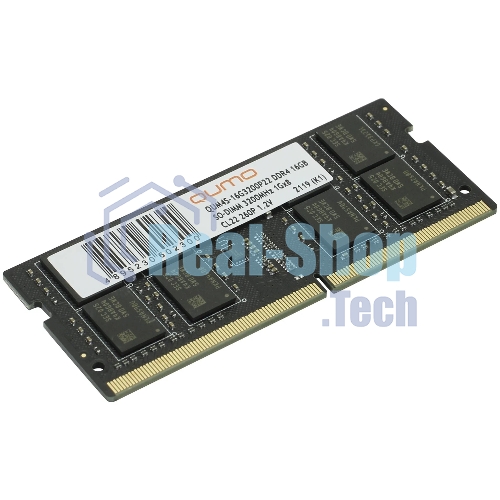 Оперативная память Qumo, DDR4, 16GB (1x16GB), 3200MHz, CL22, SO-DIMM