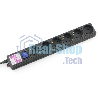 Сетевой фильтр Powercube SPG6-B-3M 3м, 6 розеток, черный, коробка