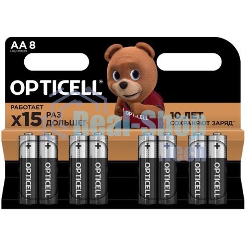Элемент питания алкалиновый AA/LR6 (блист. 8шт) Basic Opticell 5051008