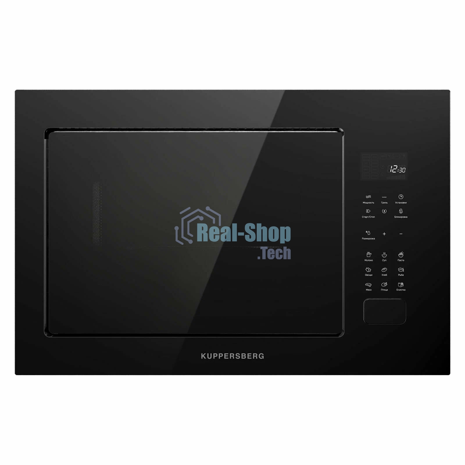 Микроволновая печь встраиваемая Kuppersberg HMF 627 B, High-Tech, 25 л, мощность 900 Вт (мощность гриля 1200 Вт), кварцевый гриль, 5 уровней мощности, 8 автоматических программ, размораживание, сенсорное управление, дисплей, черный