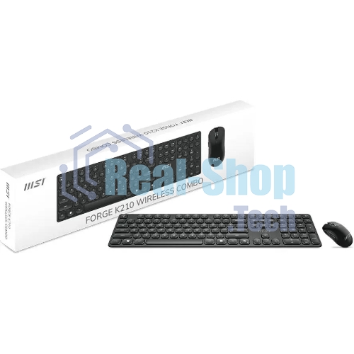 Комплект клавиатура+мышь MSI Forge K210 Combo беспроводной, USB, 1600 DPI, чёрный