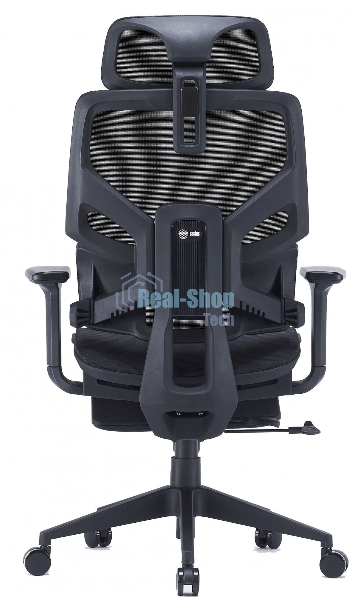 Кресло Cactus CS-CHR-MC01-BK черный, сетка, подголовник