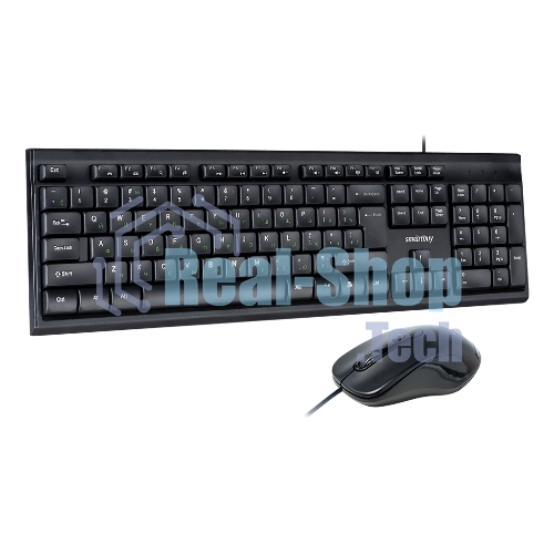 Комплект клавиатура+мышь Smartbuy ONE SBC-114282-K проводной, USB, 2400 DPI, чёрный