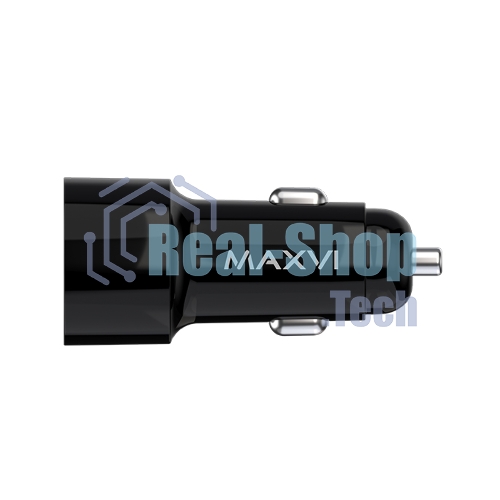 Автомобильное зарядное устройство Maxvi CCM-PS242 Plus T 2хUSB 2.4А + кабель Type-C 1м, черный