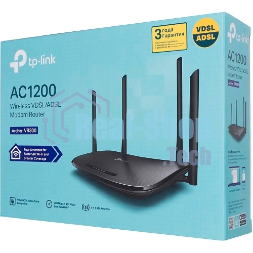 Роутер беспроводной TP-Link Archer VR300 AC1200 10/100BASE-TX/ADSL черный