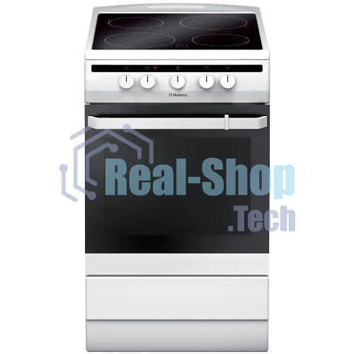 Плита электрическая Hansa FCCW54002 белый, конфорок 4 шт, духовка 68 л, 50 см x 85 см x 60 см