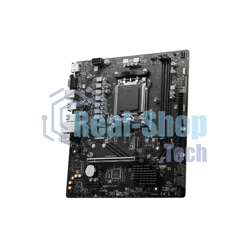 Материнская плата MSI PRO B650M-B, AM5, AMD B650, 2xDDR5, 4xSATA, 1xM.2, 1xPCI-E 4.0 x16, 1xPCI-E 4.0 x1, 1xHDMI, 1xVGA, 1x2.5Gb LAN, 2xUSB 2.0, 4xUSB 3.2 Gen 1, 3x3.5 мм, 7.1, Micro-ATX