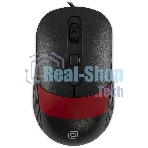 Мышь проводная Oklick 310M черный/красный, 2400 dpi, USB, кнопки - 4