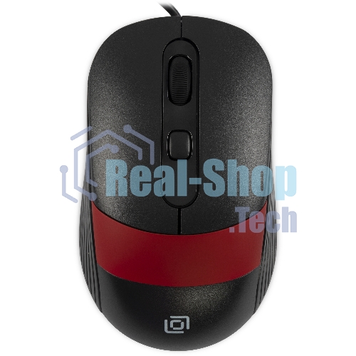 Мышь проводная Oklick 310M черный/красный, 2400 dpi, USB, кнопки - 4