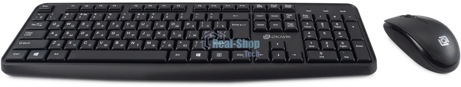Комплект клавиатура+мышь Oklick S603 проводной, USB, 1200 DPI, чёрный