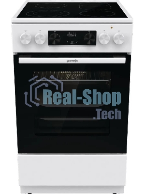 Плита электрическая Gorenje GECS5C70WA белый, конфорок 4 электрических, духовка 70 л, 50 см x 85 см x 59.4 см