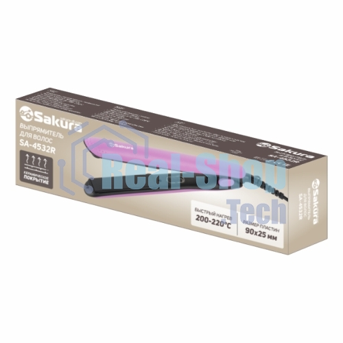 Выпрямитель для волос Sakura SA-4532R розовый/черный, 25 мм, 220 °C, 1 режим